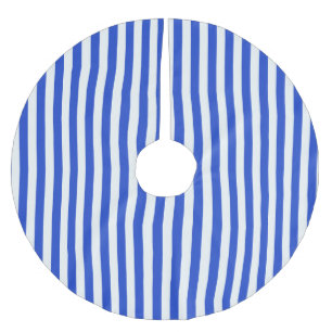 Royal Blue Combination Stripes by Shirley Taylor Polyester Weihnachtsbaumdecke