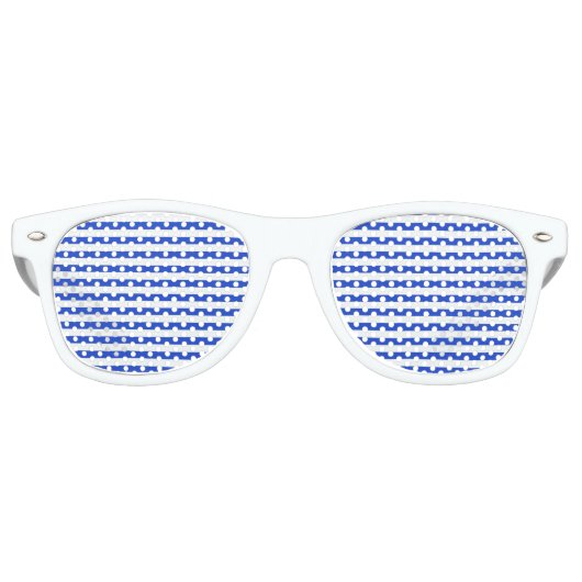 Royal Blue Combination Stripes by Shirley Taylor Sonnenbrille (Vorderseite)