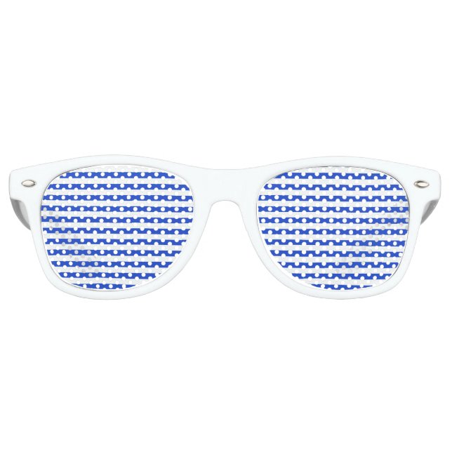 Royal Blue Combination Stripes by Shirley Taylor Sonnenbrille (Vorderseite)
