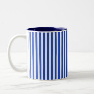 Royal Blue Combination Stripes by Shirley Taylor Zweifarbige Tasse