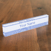 Royal Blue Combination Stripes Namensplakette (Seite)