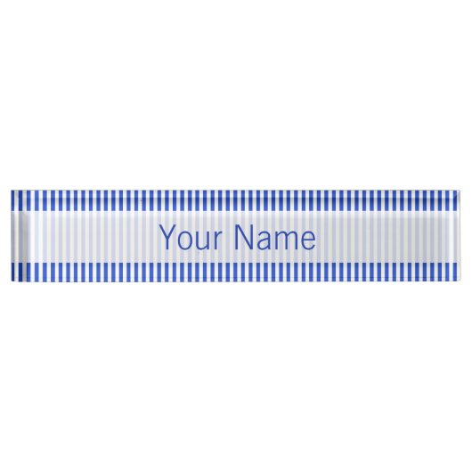 Royal Blue Combination Stripes Namensplakette (Vorderseite)