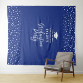 Royal Blue Confetti | Graduation Party Backdrop Wandteppich (Beispiel (Horizontal))