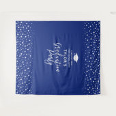 Royal Blue Confetti | Graduation Party Backdrop Wandteppich (Vorderseite (Horizontal))