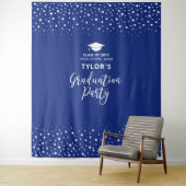Royal Blue Confetti | Graduation Party Backdrop Wandteppich (Beispiel)