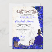 Royal Blue Cowgirl Ranchero Western Quinceanera Einladung (Vorderseite)