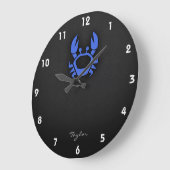 Royal Blue Crab Große Wanduhr (Winkel)