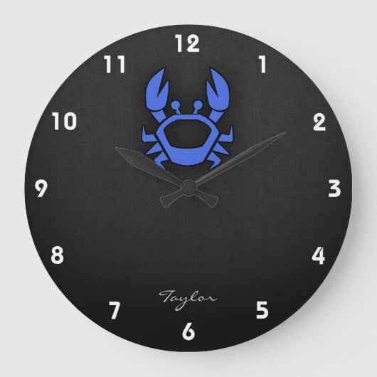 Royal Blue Crab Große Wanduhr (Vorderseite)