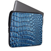 Royal Blue Crocodile Alligator Imitate Leather Pri Laptopschutzhülle (Vorne Rechts)