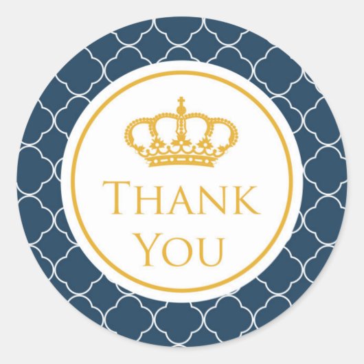 Royal Blue Crown Danke, Aufkleber (Vorderseite)