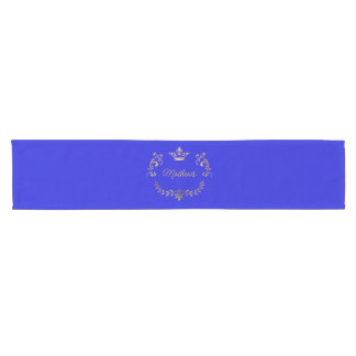 Royal Blue Crown Wappen Personalisiert Kurzer Tischläufer