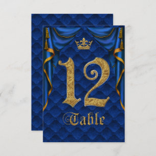 Royal Blue Crown Wedding Tischnummer 12
