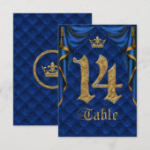 Royal Blue Crown Wedding Tischnummer 14 (Vorne/Hinten)