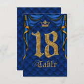 Royal Blue Crown Wedding Tischnummer 18 (Vorne/Hinten)