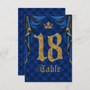 Royal Blue Crown Wedding Tischnummer 18