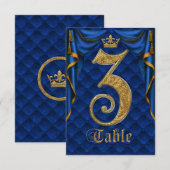 Royal Blue Crown Wedding Tischnummer 3 (Vorne/Hinten)