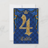 Royal Blue Crown Wedding Tischnummer 4 (Vorderseite)