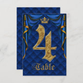 Royal Blue Crown Wedding Tischnummer 4 (Vorne/Hinten)