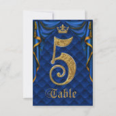 Royal Blue Crown Wedding Tischnummer 5 (Vorderseite)
