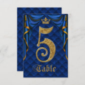 Royal Blue Crown Wedding Tischnummer 5 (Vorne/Hinten)