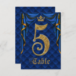 Royal Blue Crown Wedding Tischnummer 5