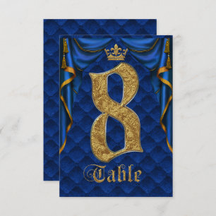 Royal Blue Crown Wedding Tischnummer 8