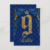 Royal Blue Crown Wedding Tischnummer 9 (Vorne/Hinten)