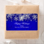 Royal Blue Crystal Pearl Snowflake Happy Holidays (Insitu)