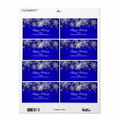 Royal Blue Crystal Pearl Snowflake Happy Holidays (Vorne)