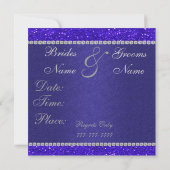 Royal BLUE Crystal Wedding INVITATION Einladung (Rückseite)