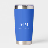 Royal Blue Custom Monogram Initial Name Thermobecher (Vorderseite)