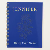 Royal Blue Custom Name Notebook – Elegant & Bold Planer (Vorderseite)