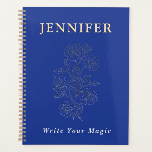 Royal Blue Custom Name Notebook – Elegant & Bold Planer (Vorderseite)