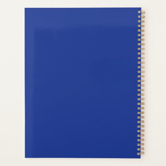 Royal Blue Custom Name Notebook – Elegant & Bold Planer (Rückseite)