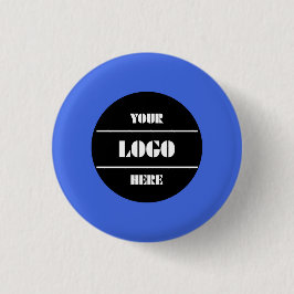 Royal Blue Customizable Solid Round Button Pin