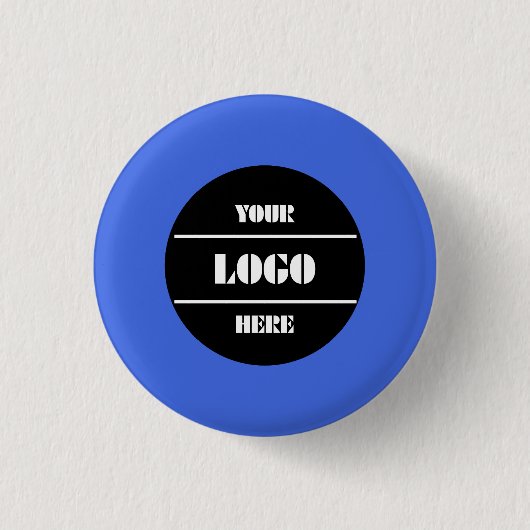 Royal Blue Customizable Solid Round Button Pin (Vorderseite)