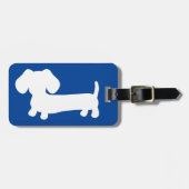 Royal Blue Dackel Luggage Tag Dackel Dog Travel Gepäckanhänger (Vorderseite horizontal)