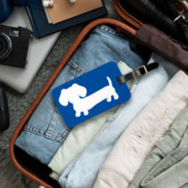 Royal Blue Dackel Luggage Tag Dackel Dog Travel Gepäckanhänger