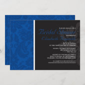 Royal Blue Damask Bridal Dusche Einladungen (Vorne/Hinten)