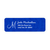 Royal Blue Damask Monogram M oder Any Initial M010 (Vorne)