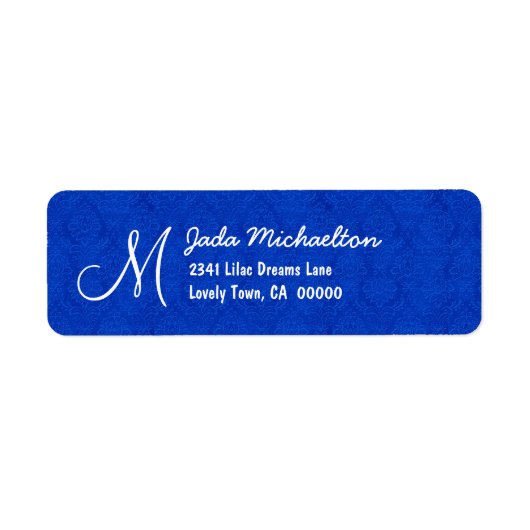 Royal Blue Damask Monogram M oder Any Initial M010 (Vorne)