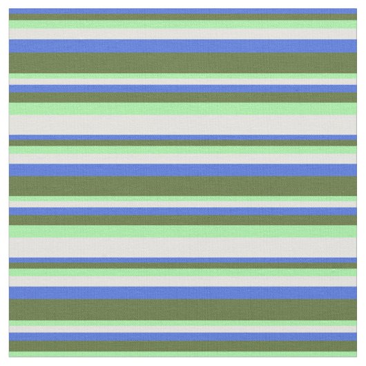 Royal Blue, Dark Olive Green, Green & Light Yellow Stoff (Nahaufnahme)