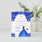 Royal Blue Dark Skin Princess 16 . Geburtstag Postkarte (Stehend Vorderseite)
