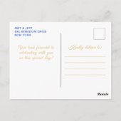 Royal Blue Dark Skin Princess 16 . Geburtstag Postkarte (Rückseite)