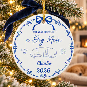 Royal Blue Das Jahr, in dem ich eine Hundemutter w Keramik Ornament