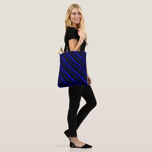 Royal Blue Diagonal Stripe Tasche (Am Model)