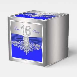 Royal Blue Diamant Sweet 16 Geschenkschachtel