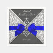 Royal Blue Diamond Bow Serviette (Vorderseite)