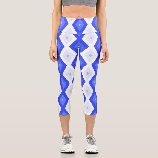 Royal blue diamond pattern capri leggings (Vorderseite)