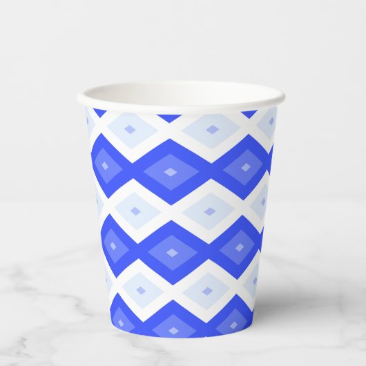 Royal blue diamond pattern pappbecher (Vorderseite)